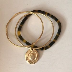 “C” Gold Initial Bangles ✨
